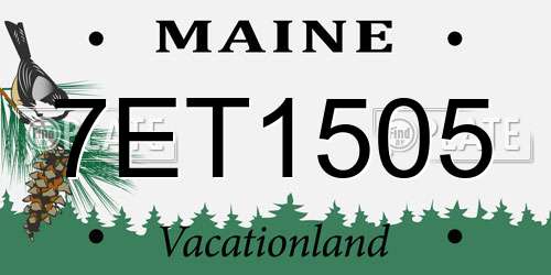 7ET1505 Maine License Plate