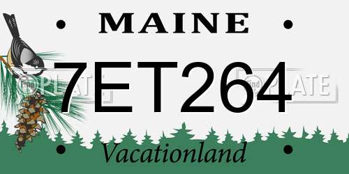 7ET264 Maine License Plate