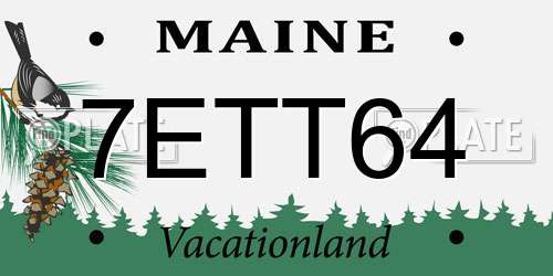 7ETT64 Maine License Plate