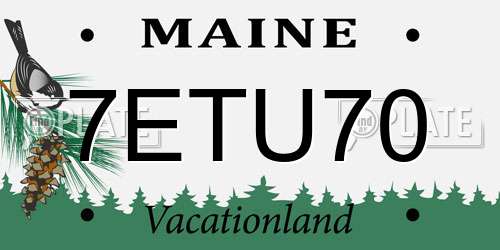 7ETU70 Maine License Plate