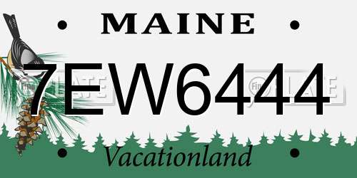 7EW6444 Maine License Plate