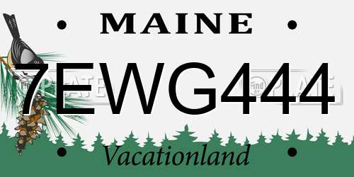 7EWG444 Maine License Plate