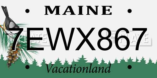 7EWX867 Maine License Plate