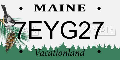7EYG27 Maine License Plate