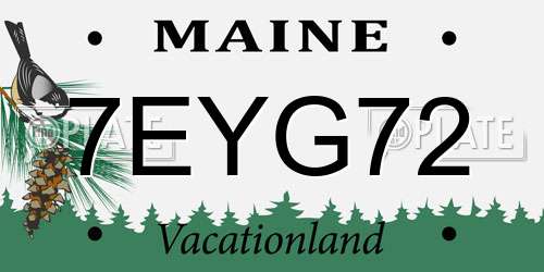 7EYG72 Maine License Plate