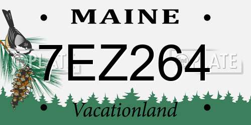 7EZ264 Maine License Plate