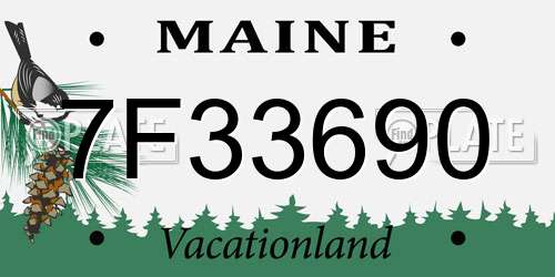 7F33690 Maine License Plate