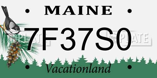 7F37S0 Maine License Plate