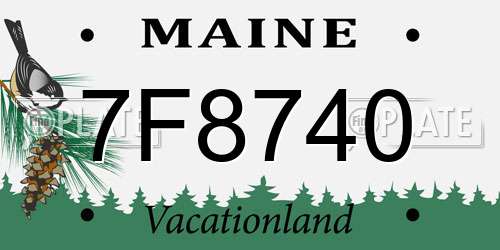 7F8740 Maine License Plate