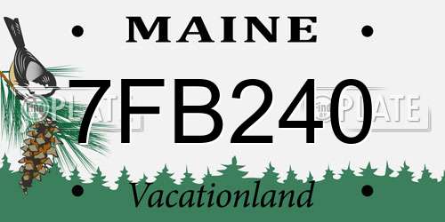 7FB240 Maine License Plate