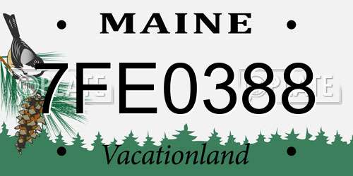 7FE0388 Maine License Plate