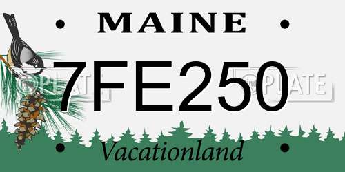 7FE250 Maine License Plate