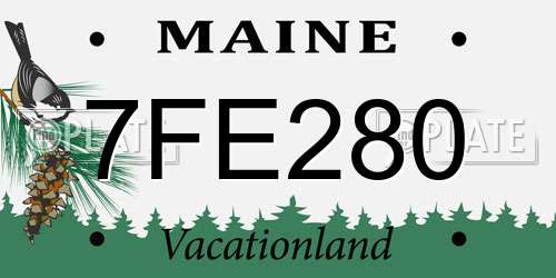 7FE280 Maine License Plate