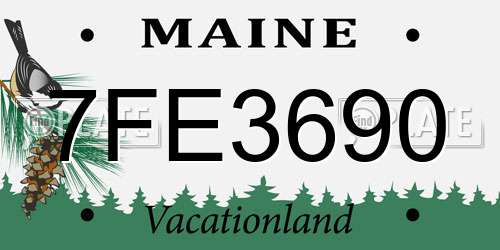 7FE3690 Maine License Plate