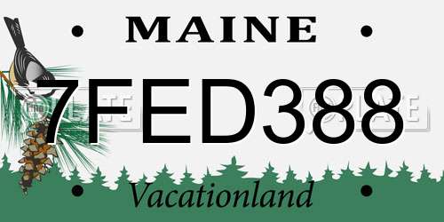 7FED388 Maine License Plate