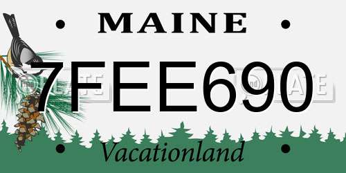 7FEE690 Maine License Plate