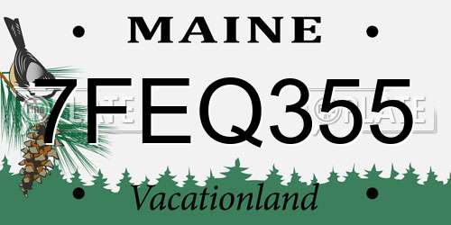 7FEQ355 Maine License Plate