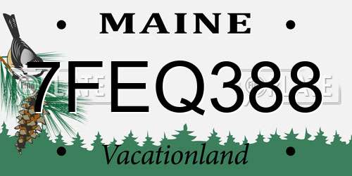 7FEQ388 Maine License Plate