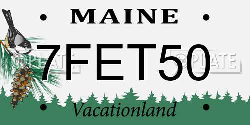 7FET50 Maine License Plate
