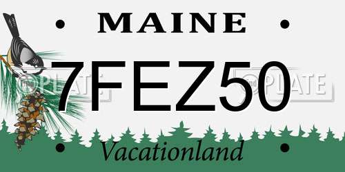 7FEZ50 Maine License Plate