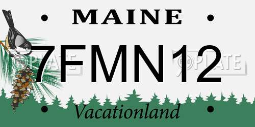 7FMN12 Maine License Plate