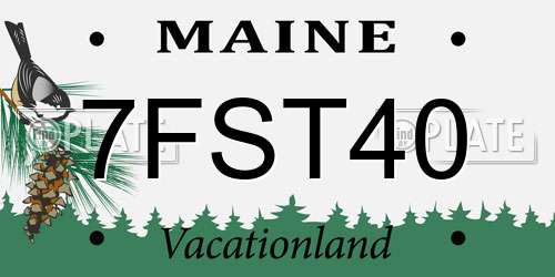 7FST40 Maine License Plate