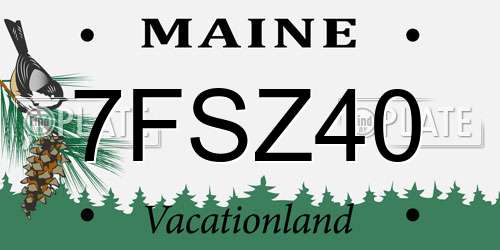 7FSZ40 Maine License Plate