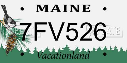 7FV526 Maine License Plate
