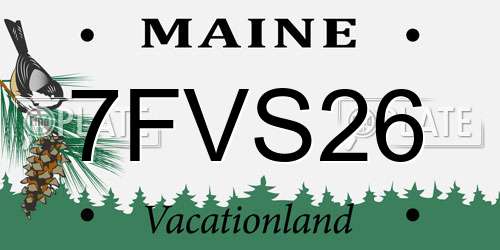 7FVS26 Maine License Plate