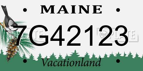 7G42123 Maine License Plate