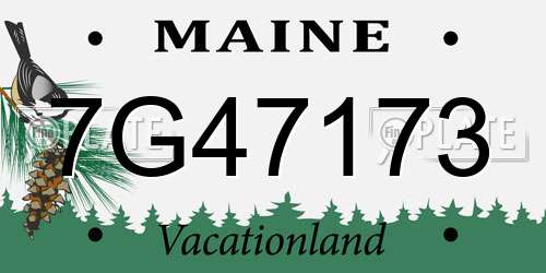 7G47173 Maine License Plate