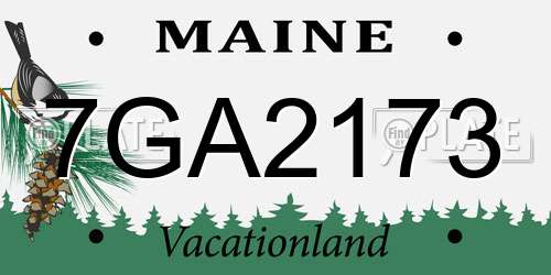 7GA2173 Maine License Plate