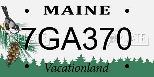 7GA370 Maine License Plate