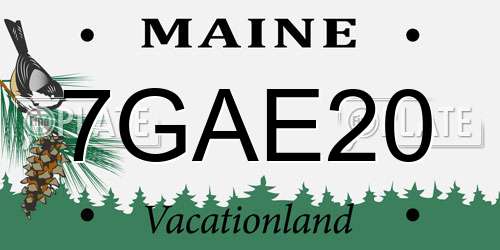 7GAE20 Maine License Plate