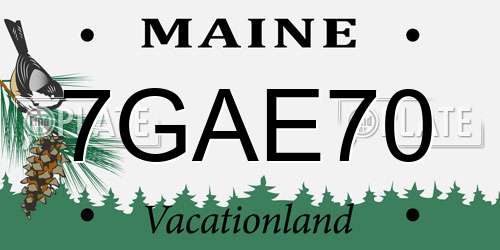 7GAE70 Maine License Plate