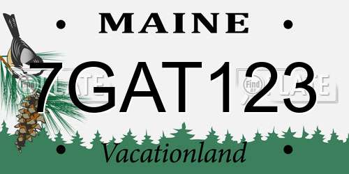 7GAT123 Maine License Plate
