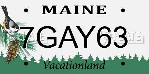 7GAY63 Maine License Plate