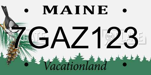 7GAZ123 Maine License Plate