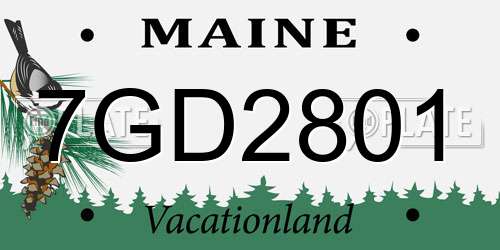 7GD2801 Maine License Plate