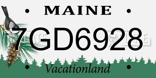 7GD6928 Maine License Plate