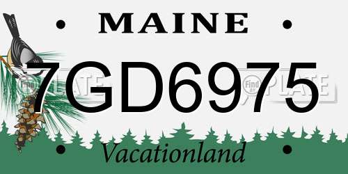 7GD6975 Maine License Plate