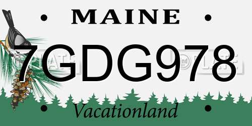 7GDG978 Maine License Plate