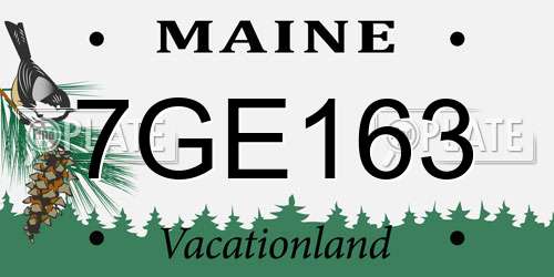 7GE163 Maine License Plate