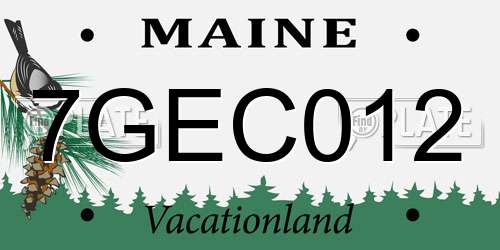 7GEC012 Maine License Plate