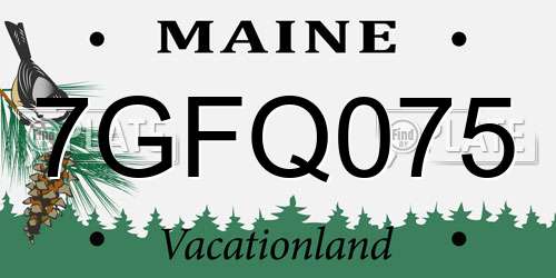 7GFQ075 Maine License Plate