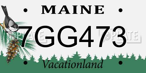 7GG473 Maine License Plate