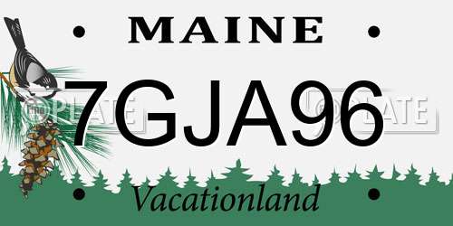 7GJA96 Maine License Plate