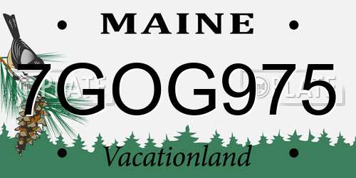 7GOG975 Maine License Plate