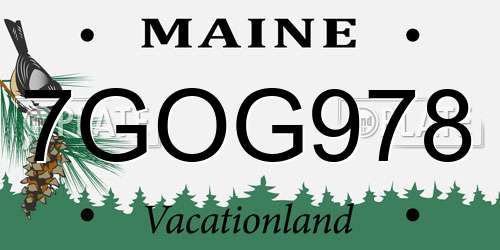 7GOG978 Maine License Plate