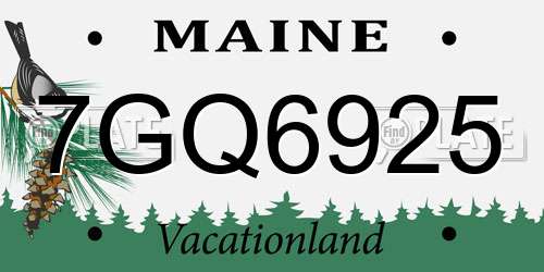 7GQ6925 Maine License Plate